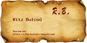 Ritz Bulcsú névjegykártya